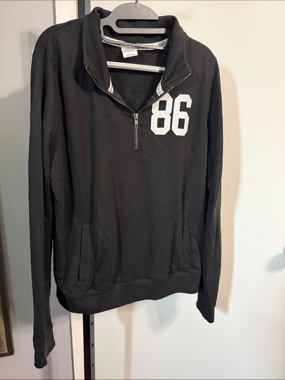 PINK Victoria's Secret Black Pullover with Pink Tag (L)